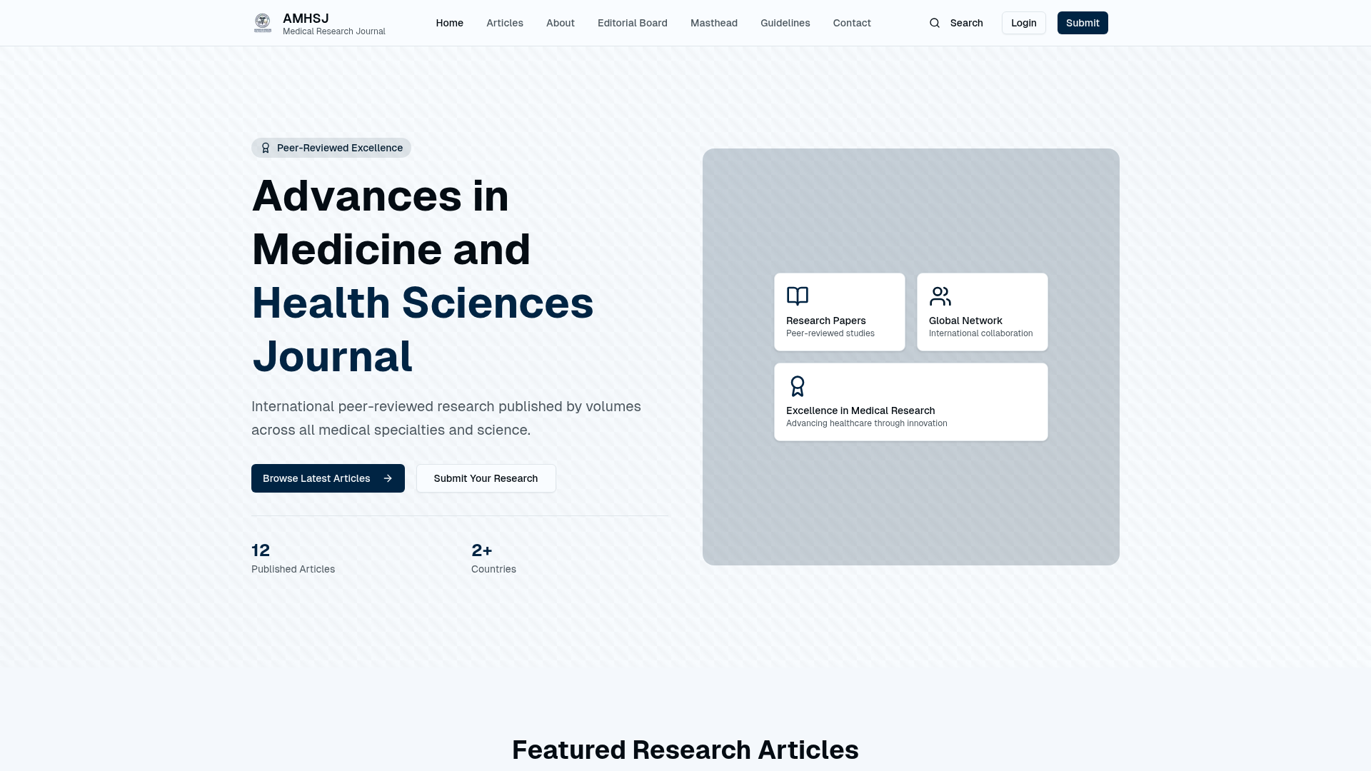 AMHSJ — Advances in Medical & Health Sciences Journal